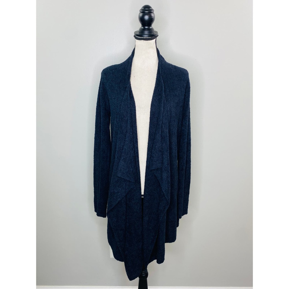 Barefoot Dreams Black Cozychic Lite Waterfall Cardigan Womens S/M Lounge Luxe